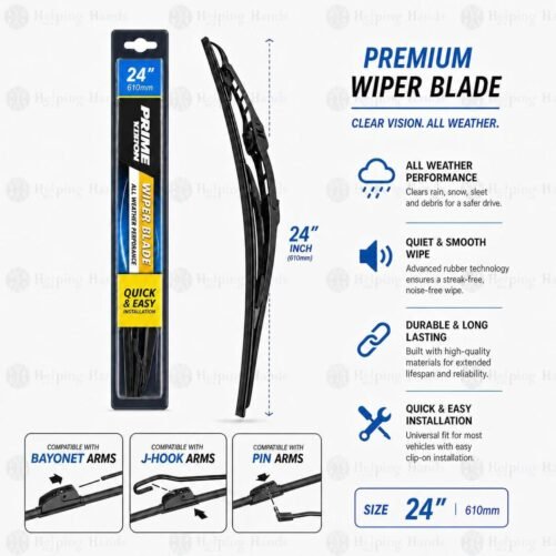 Prime Vision Conventional - J-Hook, Bayonet, Pin - Wiper Blade 24 Inch - PCB24
