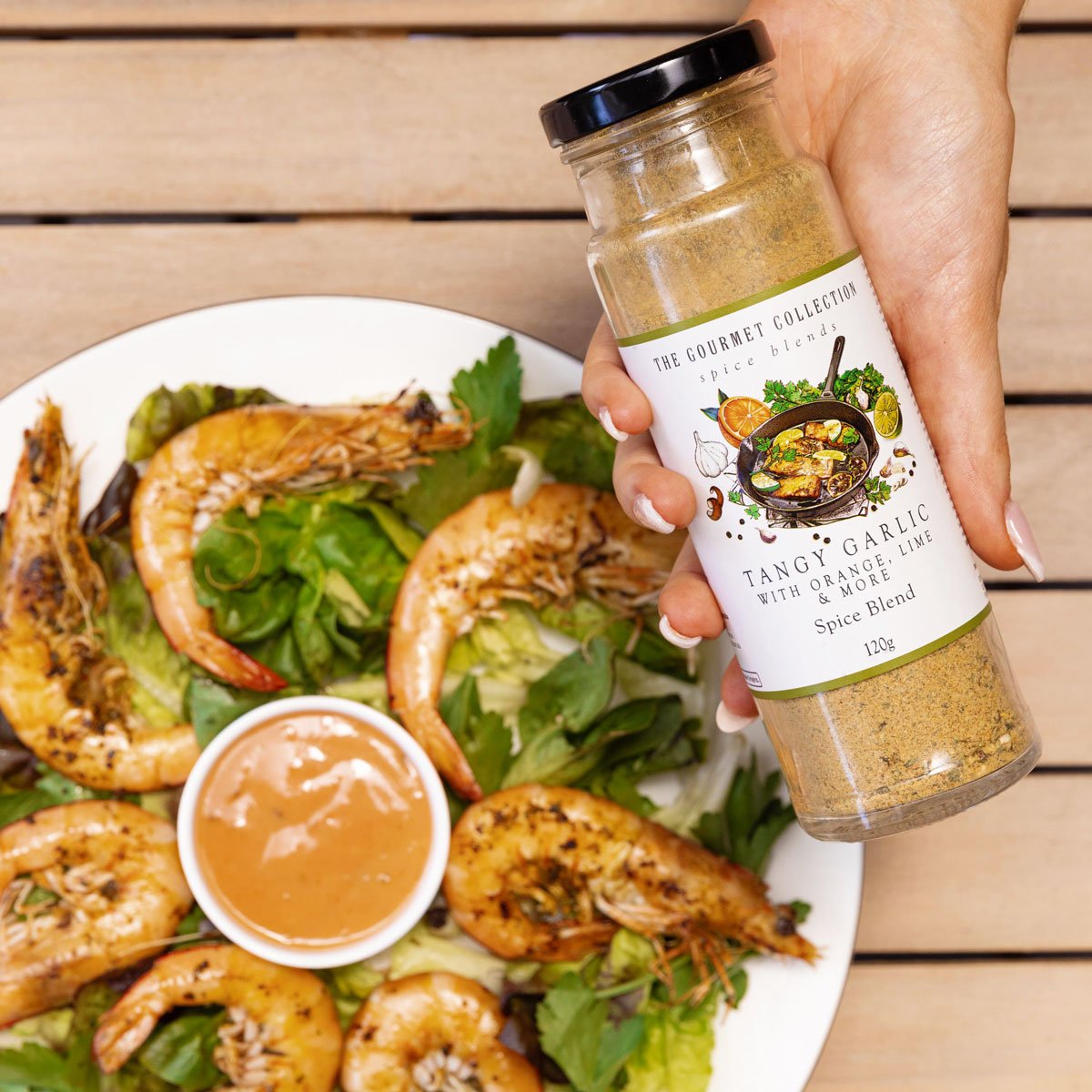 The Gourmet Collection Tangy Garlic w/Orange, Lime & more Seasoning Spice Blend - Image 3