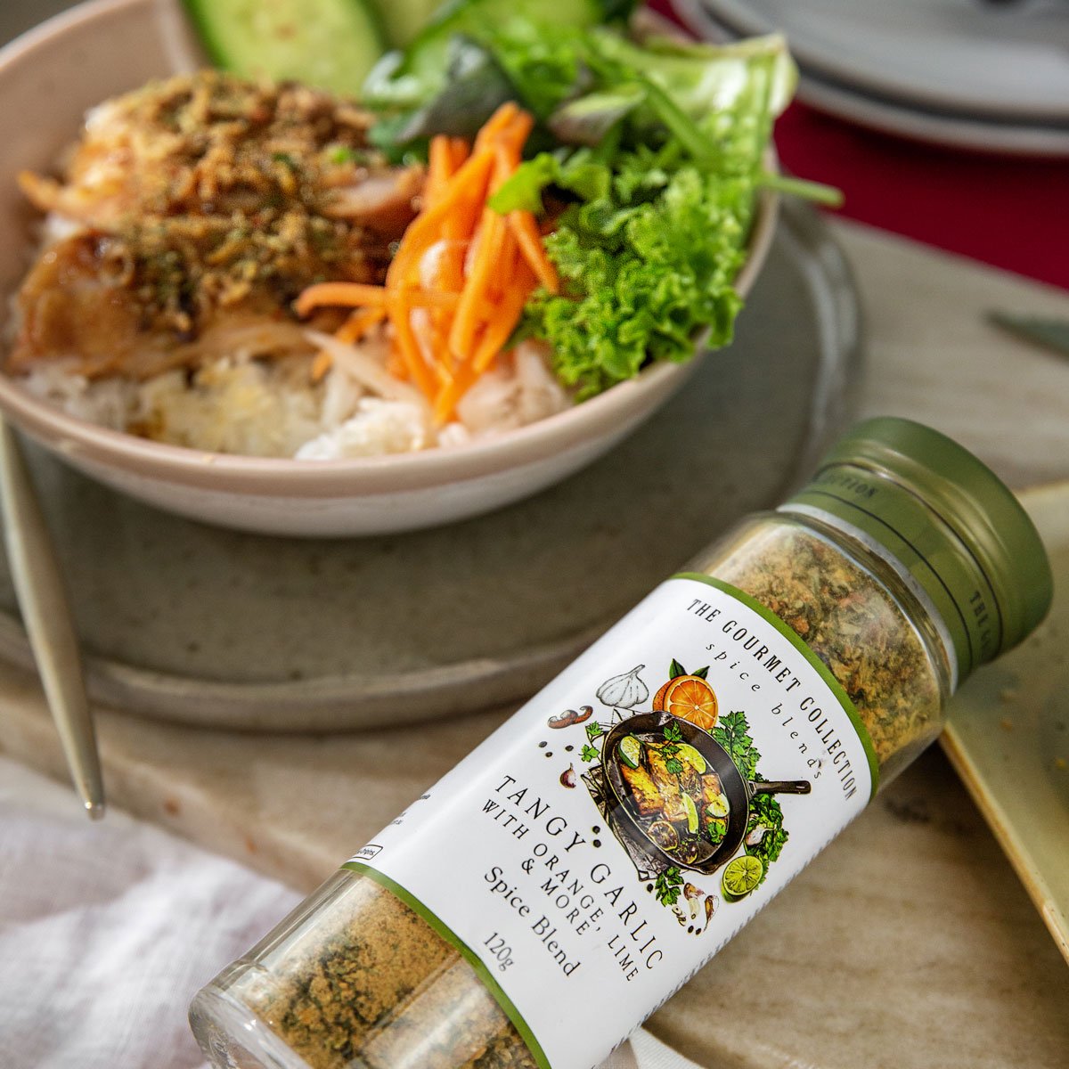 The Gourmet Collection Tangy Garlic w/Orange, Lime & more Seasoning Spice Blend - Image 4