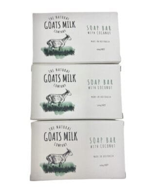 The Natural Goats Milk Company Soap Bar With Coconut Made In Australia 100g Net Pack of 3