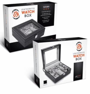 Goldia Black Six Watch Valet Faux Leather Watch Case GM14988 - Image 3