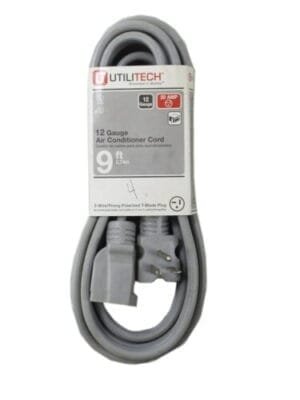 Utilitech (51659) 12 Gauge Air Conditioner Cord (9ft.) 3-Wire 20 AMP