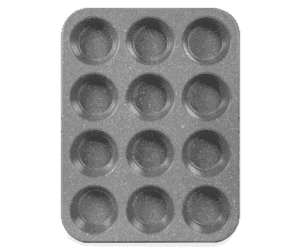 David Burke Kitchen Commerical Weight 12 Cup Muffin Pan 2.75 x 1.25 Gray - Image 3
