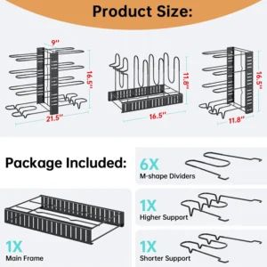 Adjustable 8-Tier "3 DIY Methods" Pot Pan Organizer Kitchen Cabinet Storage - Image 5