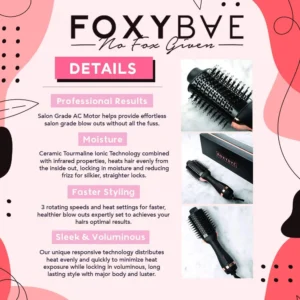 Foxybae Rose Gold Blowout Dryer Brush - Professional results - Black - Image 3