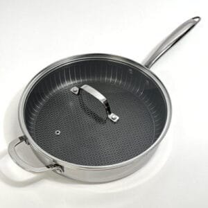 Lexi Home 4.2-Quart Diamond Tri-Ply Non-Stick Cooking Pan Stainless Steel Cookware - Image 3