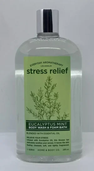 Everyday Aromatherapy Stress Relief Eucalyptus Mint Body Wash & Foam Bath 28 oz - Image 2