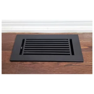 Prima Decorative Black 4" x 10" Cast Aluminum Floor Register Vent Cover - Image 2