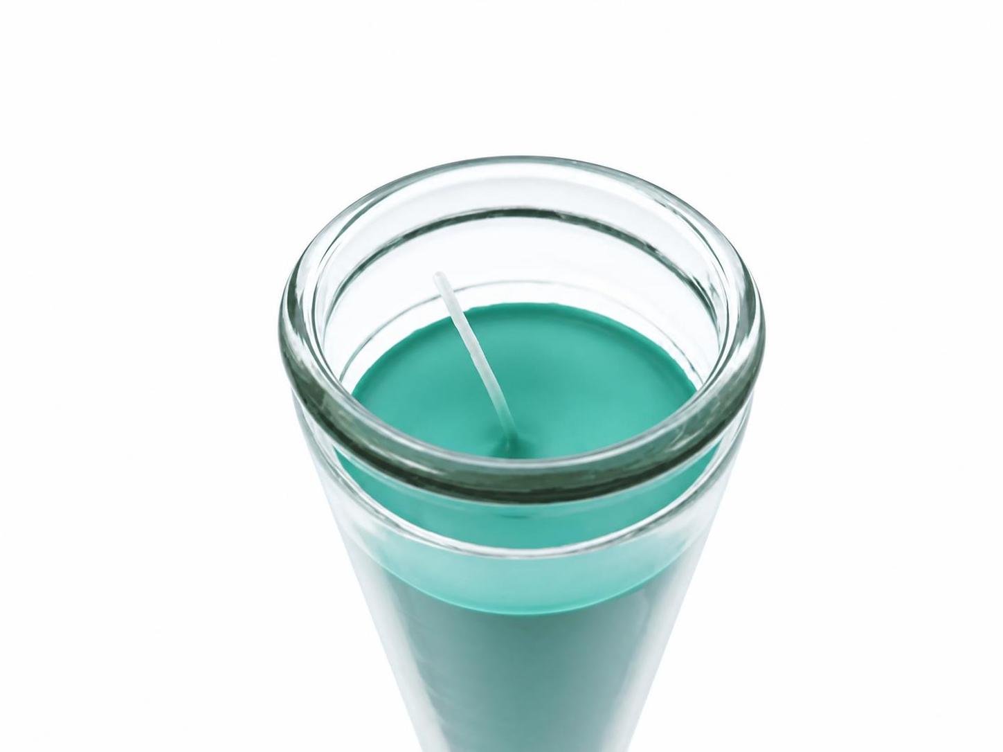3 Original 80 Hour Hand Crafted Classic Green Candles Glass 8 Inch Long Lasting - Image 3