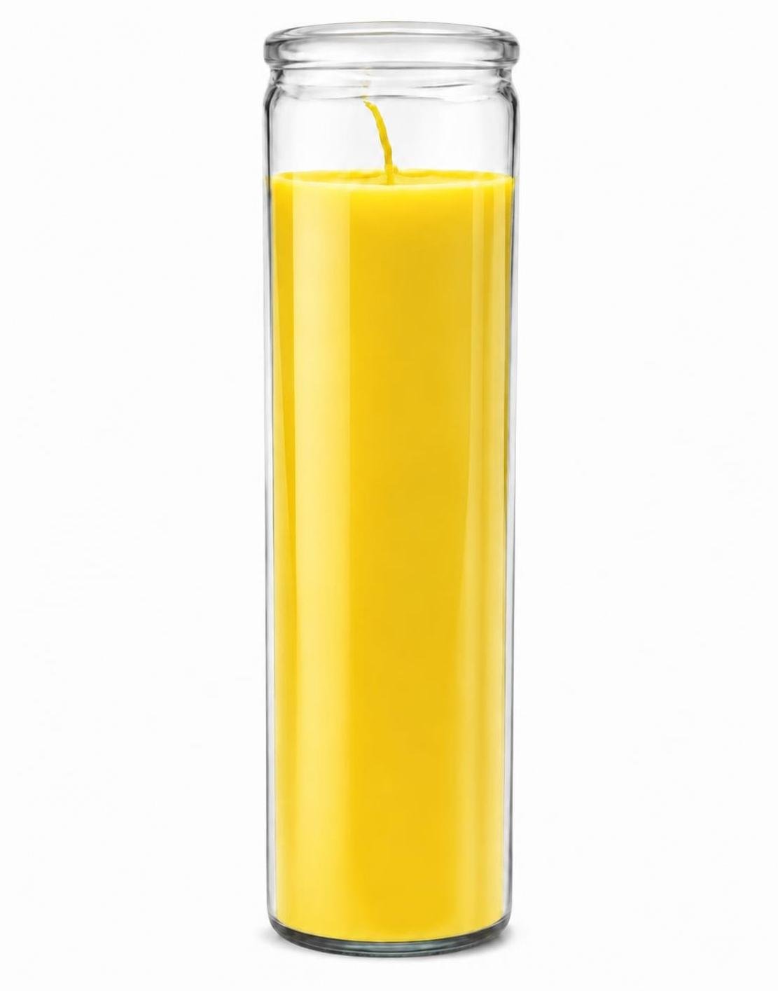 3 Original 80 Hour Hand Crafted Classic Yellow Candles Glass 8 Inch Long Lasting - Image 4