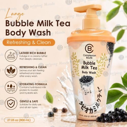Large Complexion Boutik Bubble Milk Tea Refreshing And Clean Body Wash 27.05 oz Pump