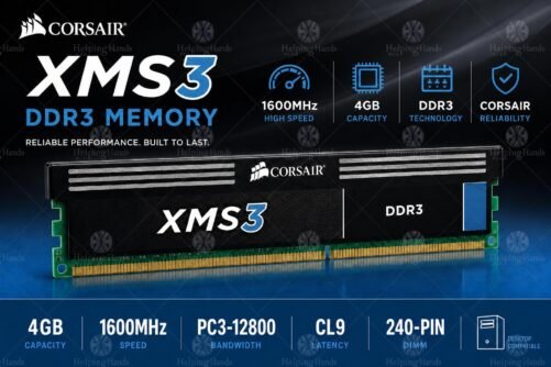 CORSAIR XMS3 - DDR3 - module - 4 GB - DIMM 240-pin - 1600 MHz / PC3-12800 - CL9