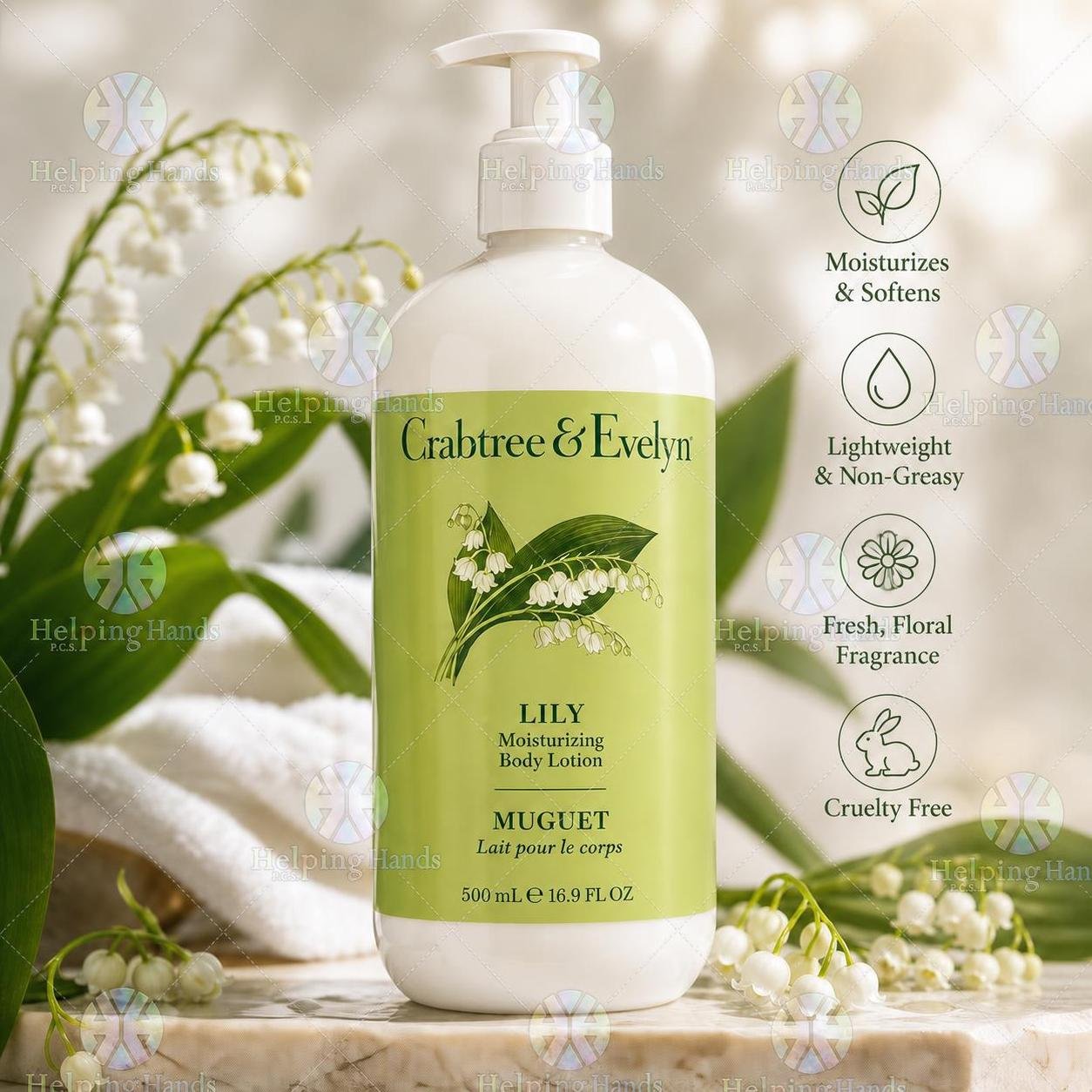 Crabtree & Evelyn Lily Moisturizing Body Lotion 16.9 fl oz Pump Bottle