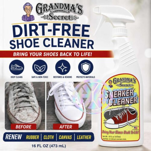Grandma's Secret Dirt-Free Shoe Cleaner. RENEW Rubber Cloth Canvas Leather 16 oz