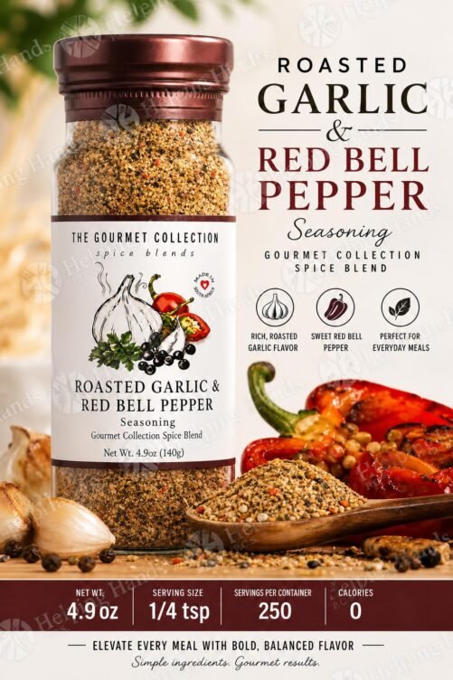 Roasted Garlic & Red Bell Pepper, Seasoning Gourmet Collection Spice Blend 4.9oz.