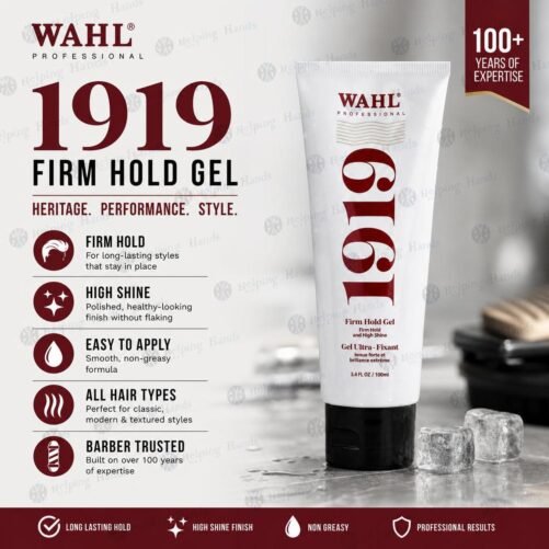 Wahl Professional - 1919 Firm Hold Hair Gel for Men - Hair Styling Product 3.4oz