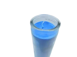 Set of 3 Original 80 Hour Hand Crafted Classic Blue Candles Glass 8 Inch Long Lasting - Image 3