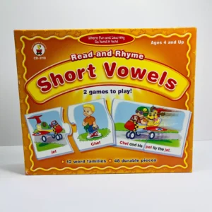Carson Dellosa Educational Puzzle Sets - Read & Rhyme Short Vowels Matching Cards Game - Image 2