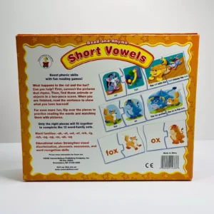 Carson Dellosa Educational Puzzle Sets - Read & Rhyme Short Vowels Matching Cards Game - Image 3