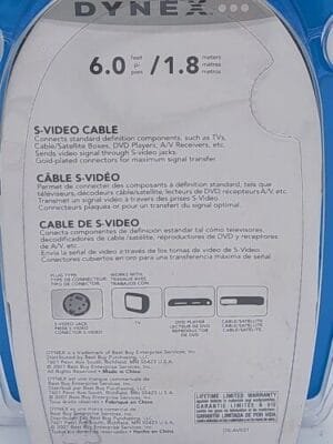 NEW - Dynex DX-AV031 Premium High-Quality S-Video Cable Gold Plated 6ft - Image 3