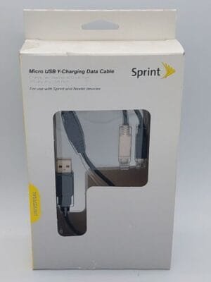 Sprint 2.0 USB Type A Male To Dual Micro USB Male Splitter Y Charging Data Cable