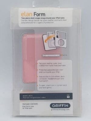 Griffin Elan Form Hard-Shell Leather Case Apple iPod nano 3rd Generation - Pink - Image 3