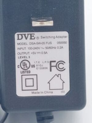 NEW DVE Switching Adapter Model: DSA-5W-05 FUS 5V - 0.5A - Power Supply Mini USB - Image 3