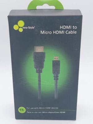 NEW Neo-Style HDMI to Micro HDMI Shielded AWG High Speed Ethernet Cable - 9 FT