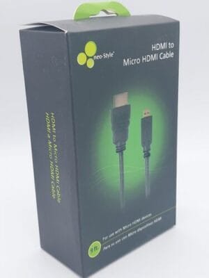 NEW Neo-Style HDMI to Micro HDMI Shielded AWG High Speed Ethernet Cable - 9 FT - Image 2