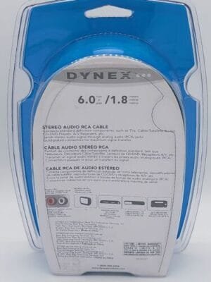 NEW - Dynex DX-AV221 Premium RCA Stereo Audio Cable Left Right Gold Plated 6ft - Image 4