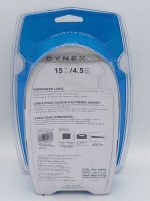 NEW - Dynex DX-AV230 Premium Gold Plated 15 Feet Subwoofer Audio Cable - Image 3
