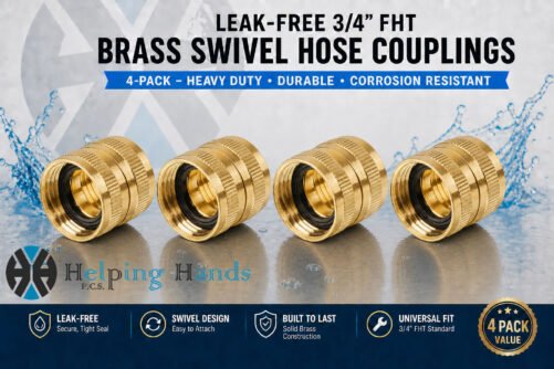 4 Pack ProLine Heavy Duty Leak-Free 3/4 FHT Brass Swivel Female Hose Couplings