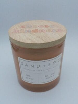Large SAND + FOG "GOJI BERRY" 25oz Soy Wax Candle Hand Poured Long Lasting - Image 2