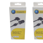 2 NEW APPLE 30-Pin UNIVERSAL TRAVEL CHARGING KIT DUAL USB CAR CHARGER 6 FT CORD