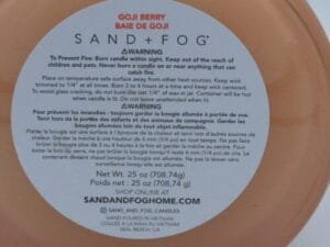 Large SAND + FOG "GOJI BERRY" 25oz Soy Wax Candle Hand Poured Long Lasting - Image 4