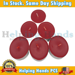 6 NEW Red Oversized Tealight Candles 2.25" x .3/4" 7 To 9 Hours Burn Time Each