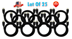 25 PACK HIGH SPEED with ETHERNET HDMI CABLES 6ft HD LAPTOP TV 1399563-T - 30AWG
