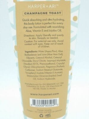 HARPER & ARI Champagne Toast Moisturizing Lotion Aloe Jojoba Oil Vitamin E Hydro - Image 3