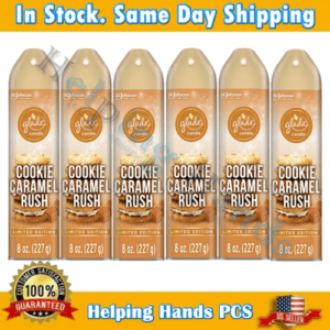 6 Glade Limited Edition Vanilla Cookie Caramel Rush Air Freshener Spray Holiday