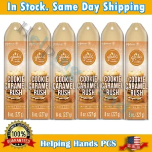 6 Glade Limited Edition Vanilla Cookie Caramel Rush Air Freshener Spray Holiday
