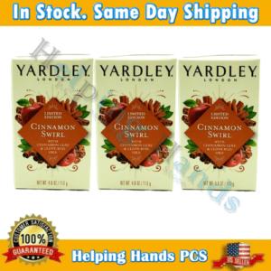 3 Yardley London Cinnamon Swirl Soap LIMITED EDITION 4.0oz W/ ESSENTIAL OIL