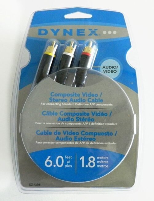 New - Dynex DX-AV061 Gold Plated Composite Video/Audio Stereo Cable 6 Feet VGA