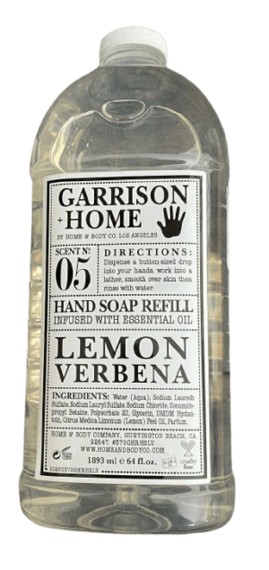 NEW- Garrison + Home Hand Liquid Soap No. 05 Lemon Verbena HUGE REFILL 64oz