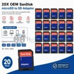 20 - SanDisk microSD micro SD to SD SDHC SDXC Adapter fit 4GB 8GB 16GB 32GB 64GB