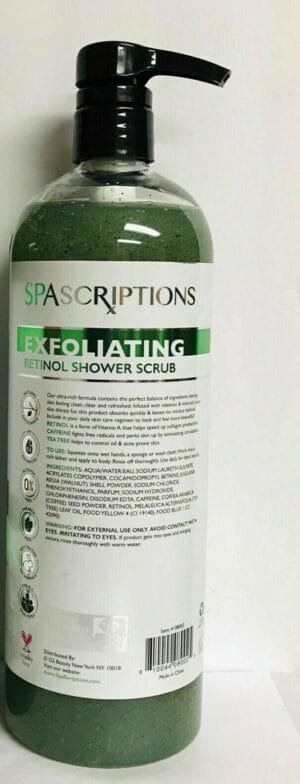 Large NEW SpaScriptions Retinol Exfoliating Shower Scrub Tea Tree Caffeine 33 oz - Image 2