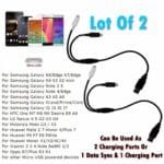 2 NEW 2.0 USB Type A Male To Dual Micro USB Male Splitters Y Charging Data Cable