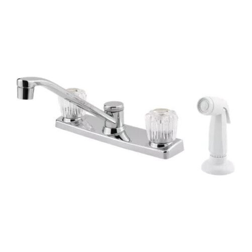 Pfister 2-Handle Kitchen Faucet With White Side Spray G135-4100 Polished Chrome
