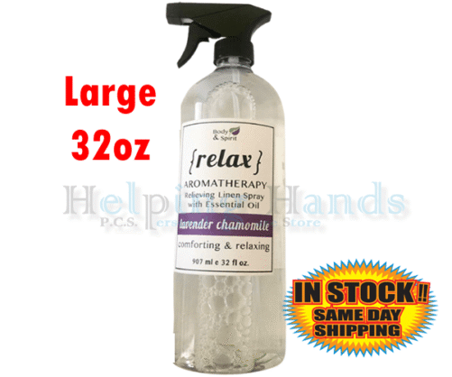 Large 32 oz Lavender & Chamomile Linen Spray W/ Essential Oil Aromatherapy Relax