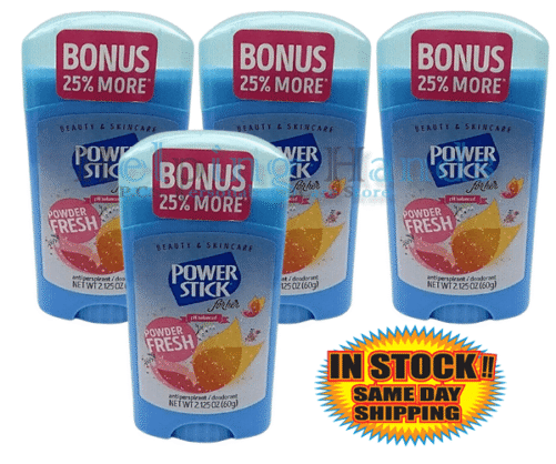 4 Long Lasting PH Balanced Power Stick Powder Fresh Antiperspirant Deodorant