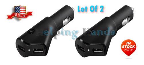 2 New OEM Motorola Rapid Dual Port Car Vehicle USB Charger Adapter SPN5581A